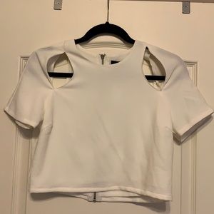 Vici Cutout Shoulder Cropped Top